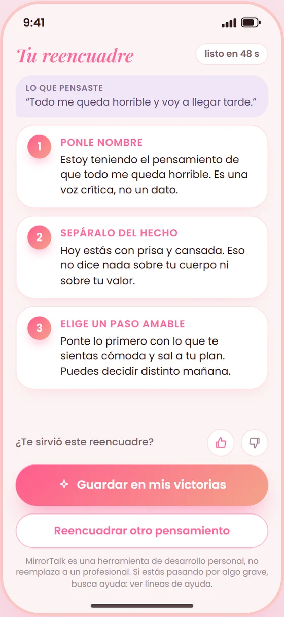 La Voz Amiga identifica lo que te pasa y te da un ejercicio de un minuto